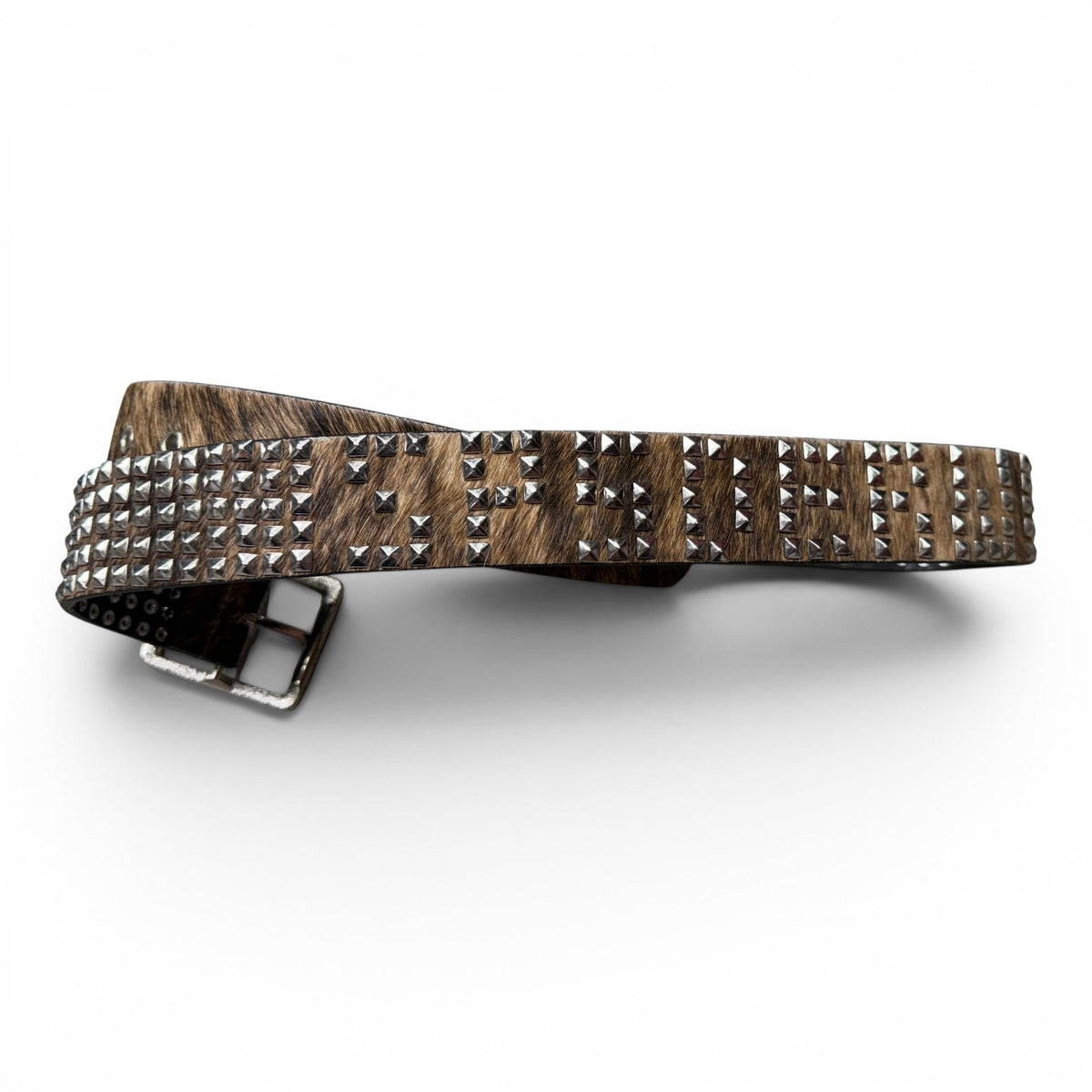OPIUM STUDDED CHEETAH PONY HAIR BELT