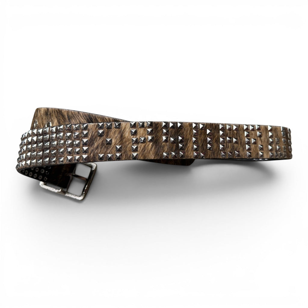 OPIUM STUDDED CHEETAH PONY HAIR BELT