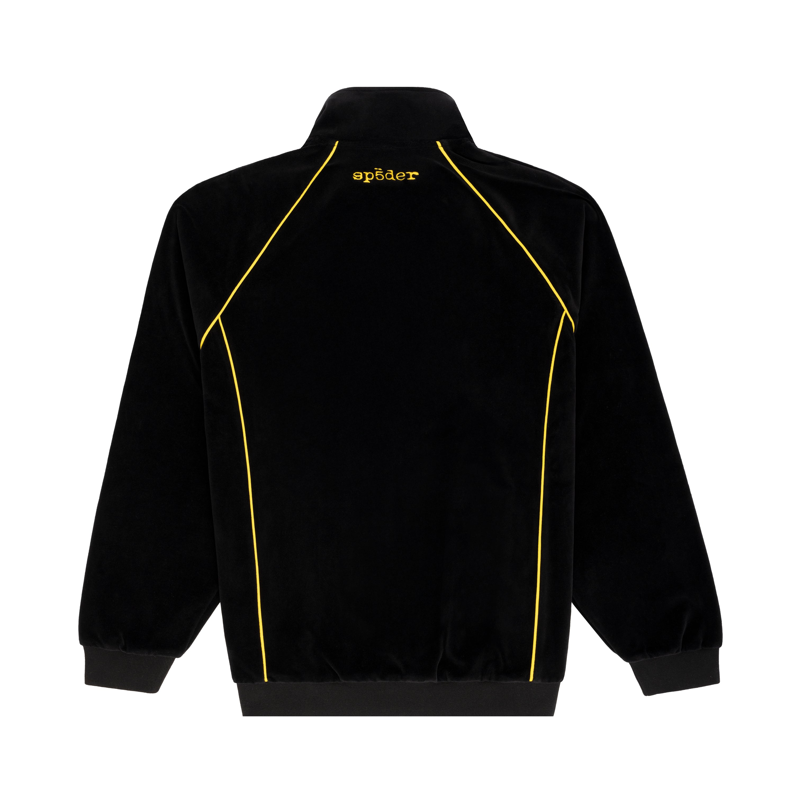 BLACK OUTLINE VELOUR TRACK JACKET | SP5DER | KING SPIDER