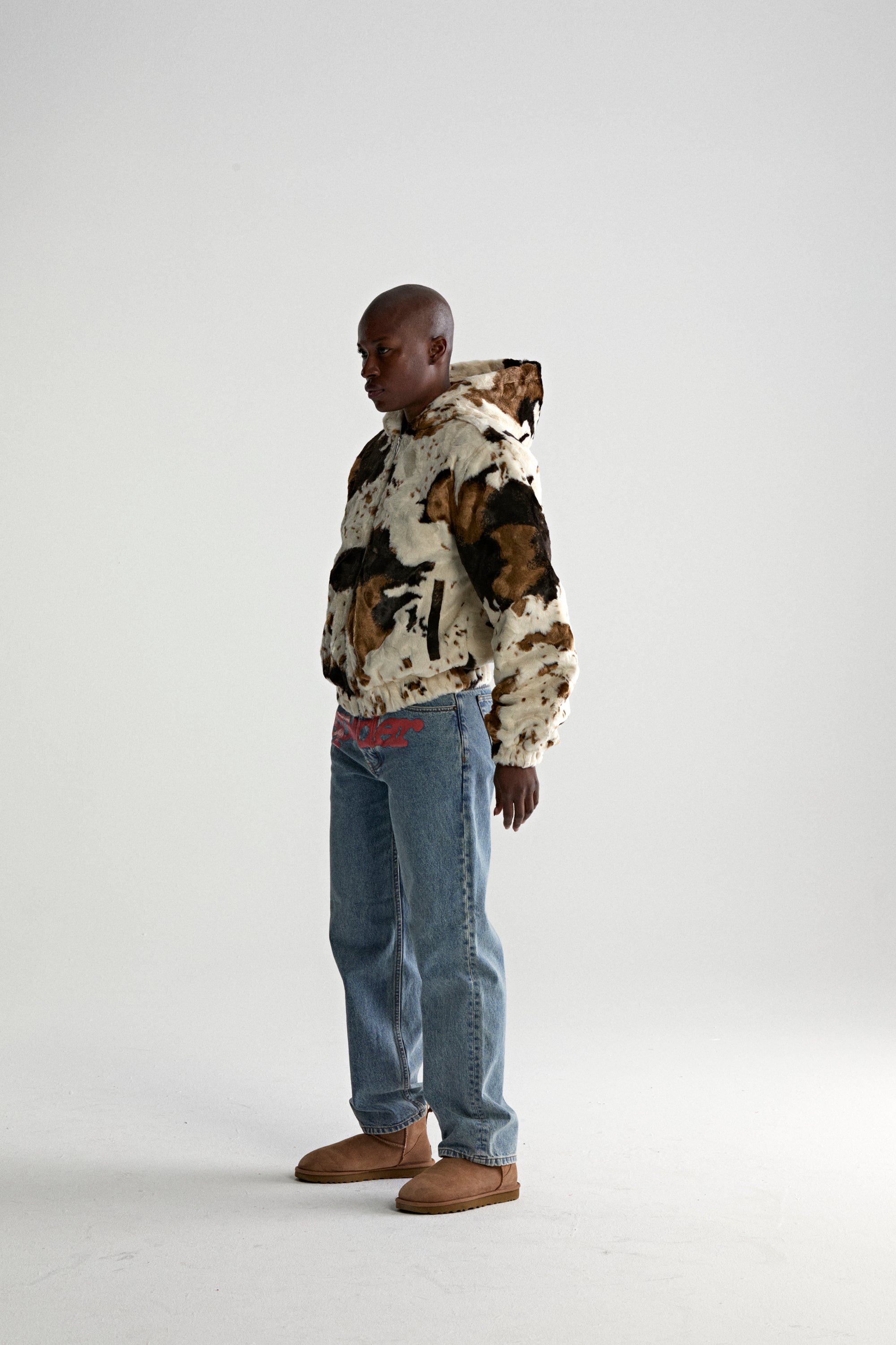 COW PRINT FAUX FUR JACKET | SP5DER | KING SPIDER