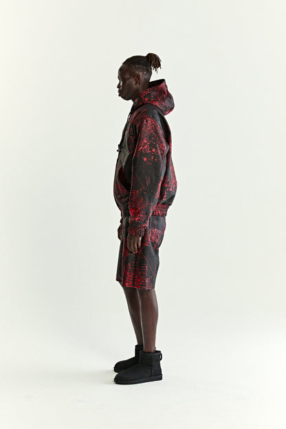 BLACK V2 WEB LEATHER JACKET ON MODEL