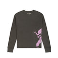 Dark grey thermal long sleeve shirt with ribbed cuffs and collar, featuring a pink "5EX girl" graphic print.