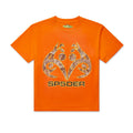 Orange 100% cotton tee with a Real Tree camo graphic and "SP5DER" text on the front.