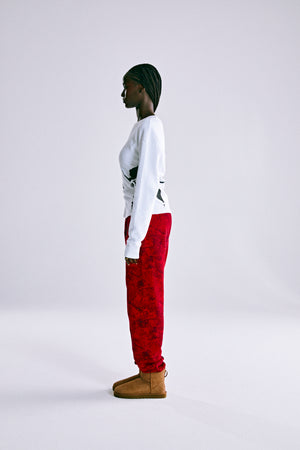 RED OG TREE CAMO SWEATPANT ON MODEL