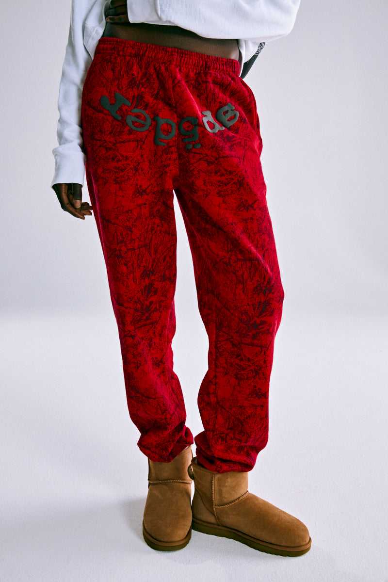 RED OG TREE CAMO SWEATPANT ON MODEL