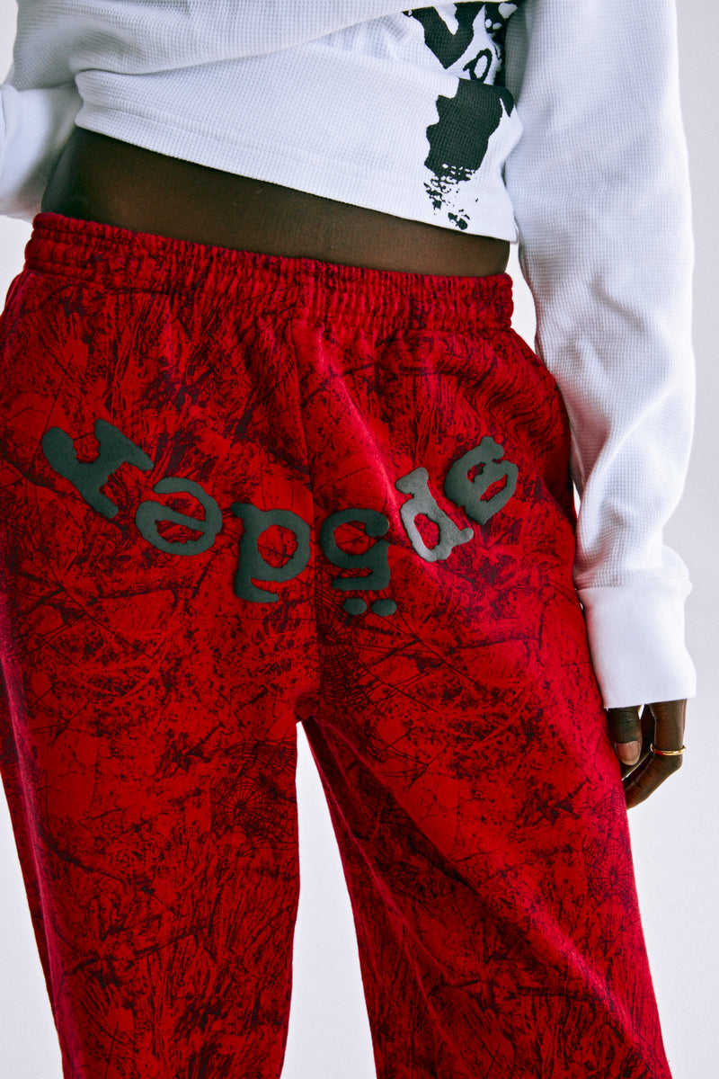 RED OG TREE CAMO SWEATPANT ON MODEL