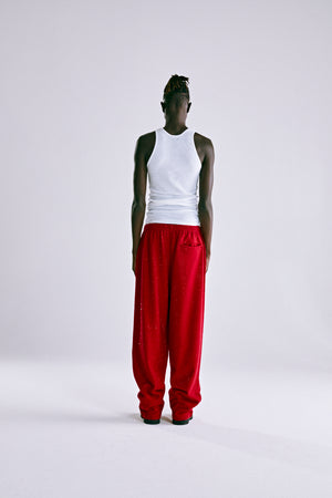 RED WEBSTONE AOP SWEATPANT ON MODEL