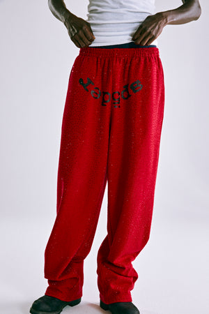 RED WEBSTONE AOP SWEATPANT ON MODEL