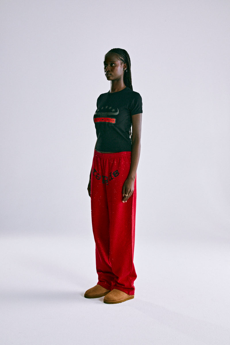 RED WEBSTONE AOP SWEATPANT ON MODEL