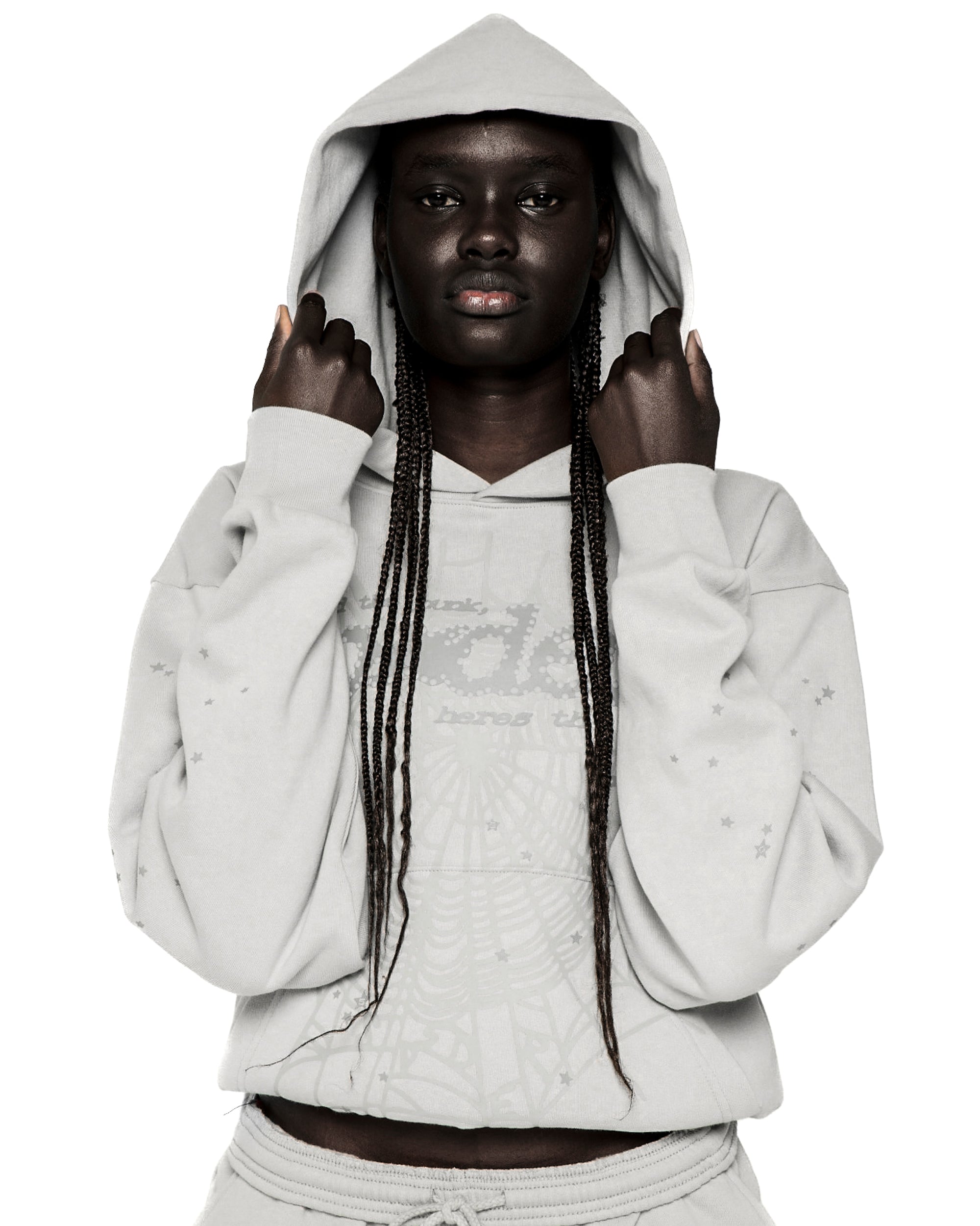SPORT GREY TONAL PUNK V2 HOODIE | SP5DER | KING SPIDER