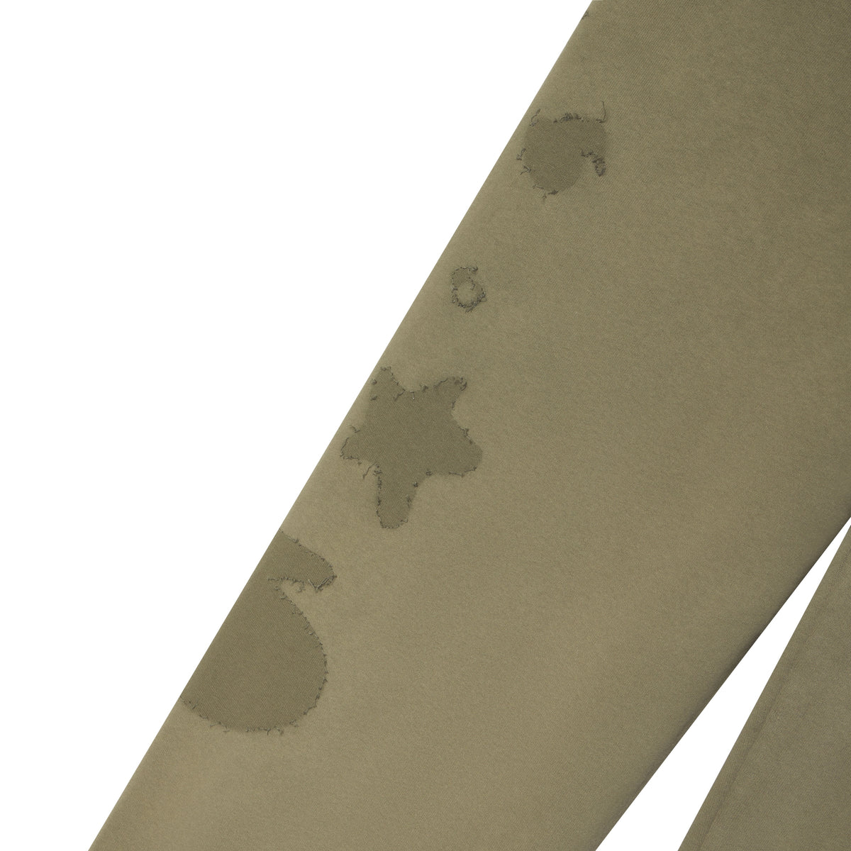 Beluga green 13oz cotton fleece sweatpants featuring a distressed number 5 and star graphic design.