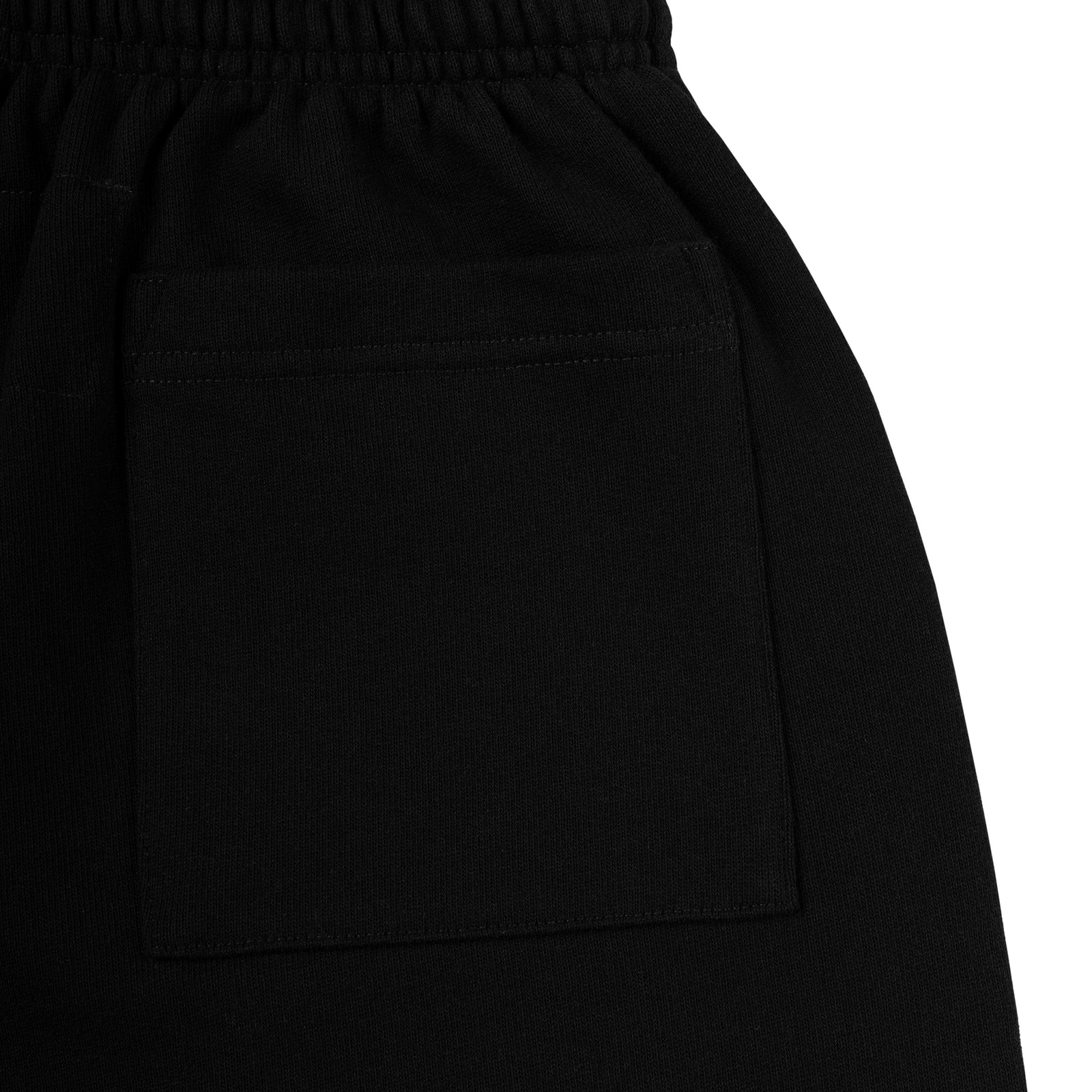 Black 13oz cotton fleece STADIUM SWEATPANT with back pocket and elasticized waistband.