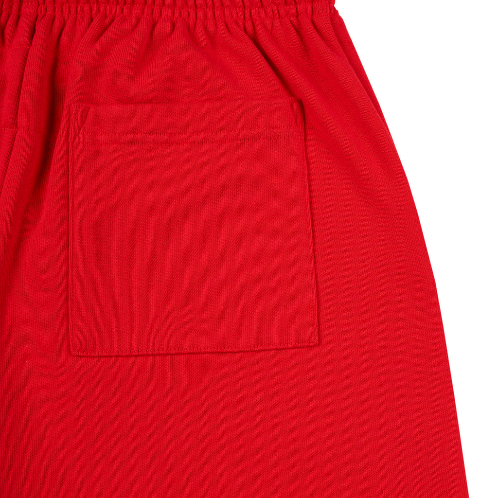Red 13oz cotton fleece STADIUM SWEATPANT with back pocket and elasticized waistband.
