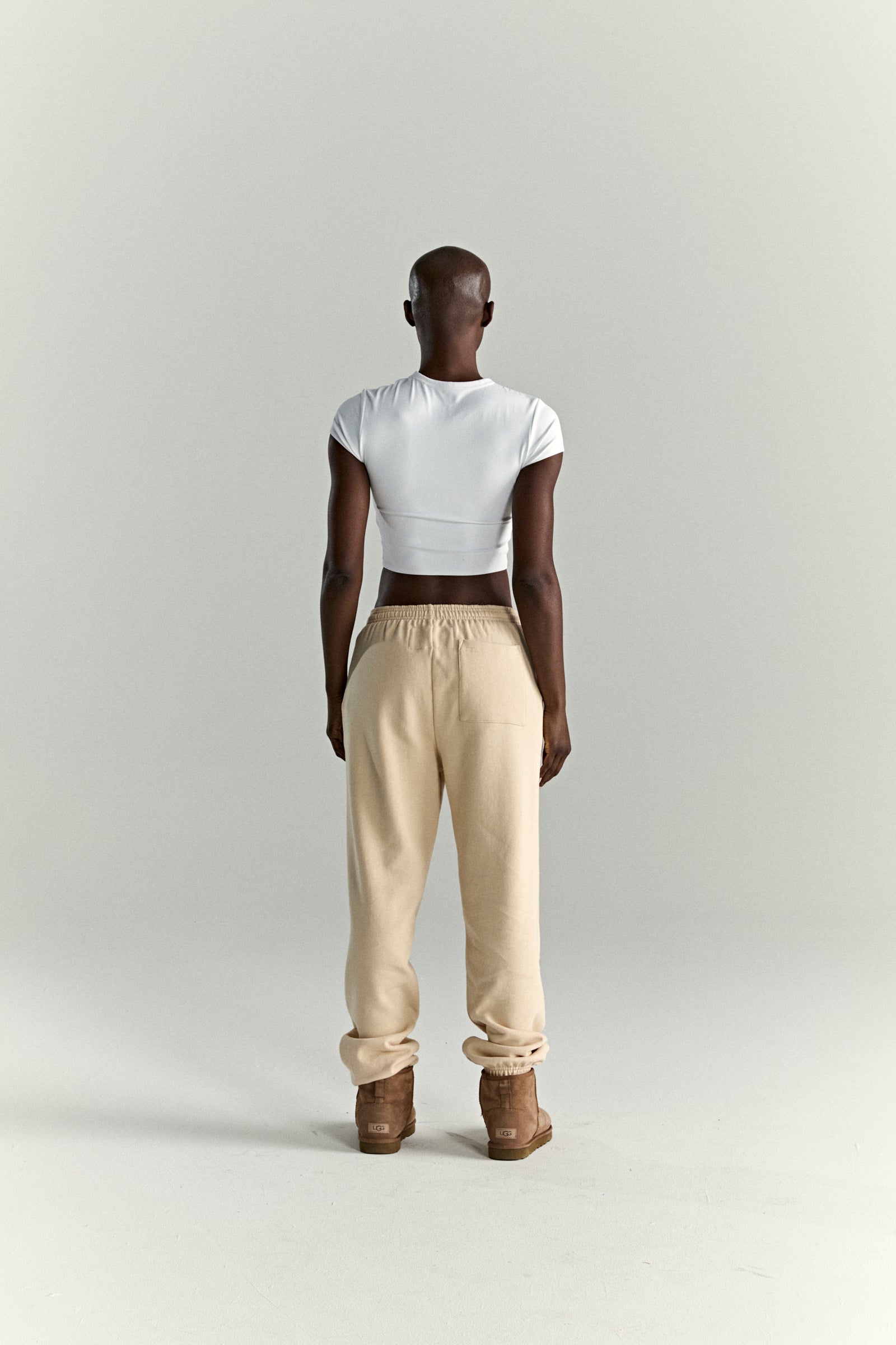 CREAM OG WEB V2 SWEATPANT ON MODEL
