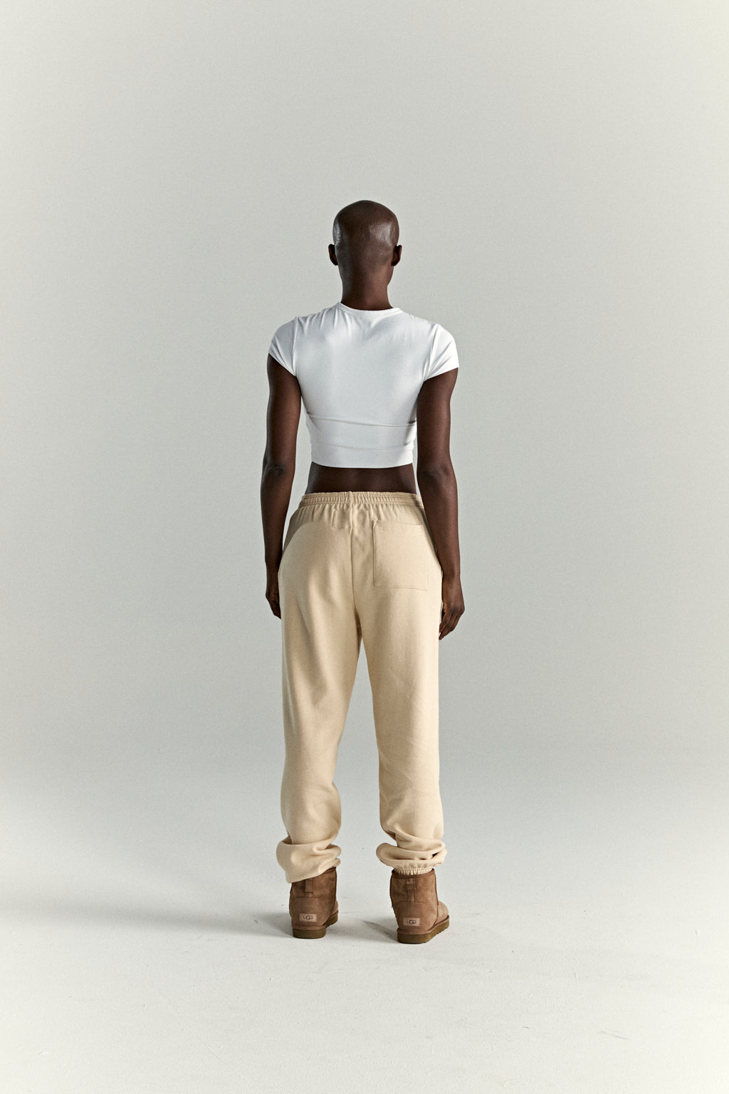 CREAM OG WEB V2 SWEATPANT ON MODEL