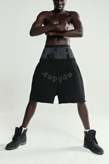 BLACK OG WEB V2 PHANTOM SWEATSHORT ON MODEL