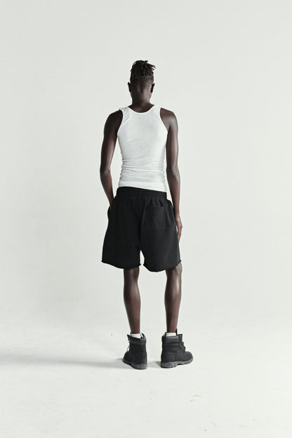 BLACK OG WEB V2 PHANTOM SWEATSHORT ON MODEL