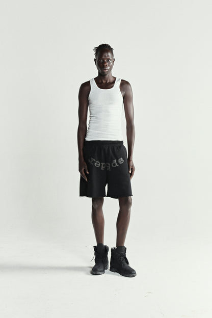 BLACK OG WEB V2 PHANTOM SWEATSHORT ON MODEL