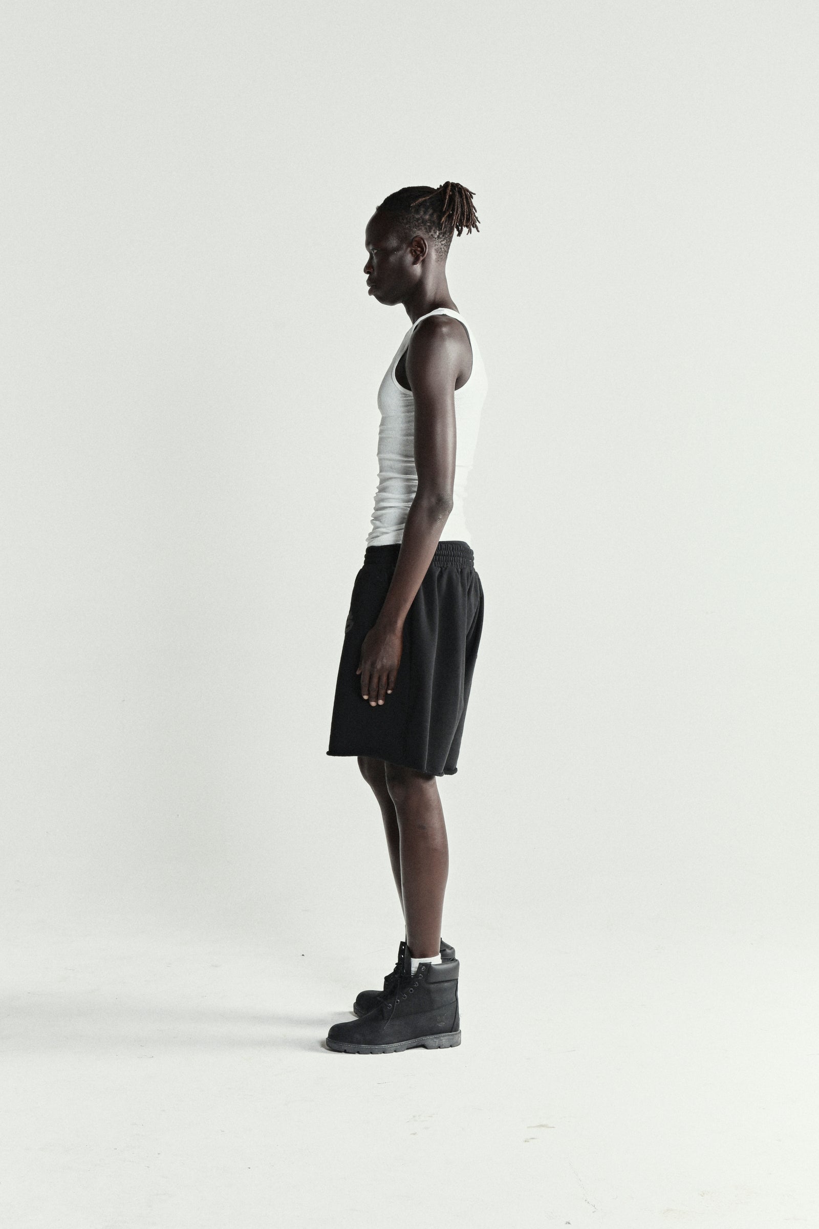 BLACK OG WEB V2 PHANTOM SWEATSHORT ON MODEL
