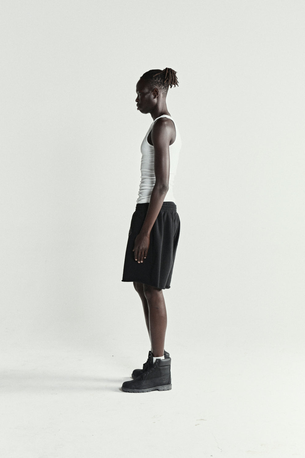 BLACK OG WEB V2 PHANTOM SWEATSHORT ON MODEL