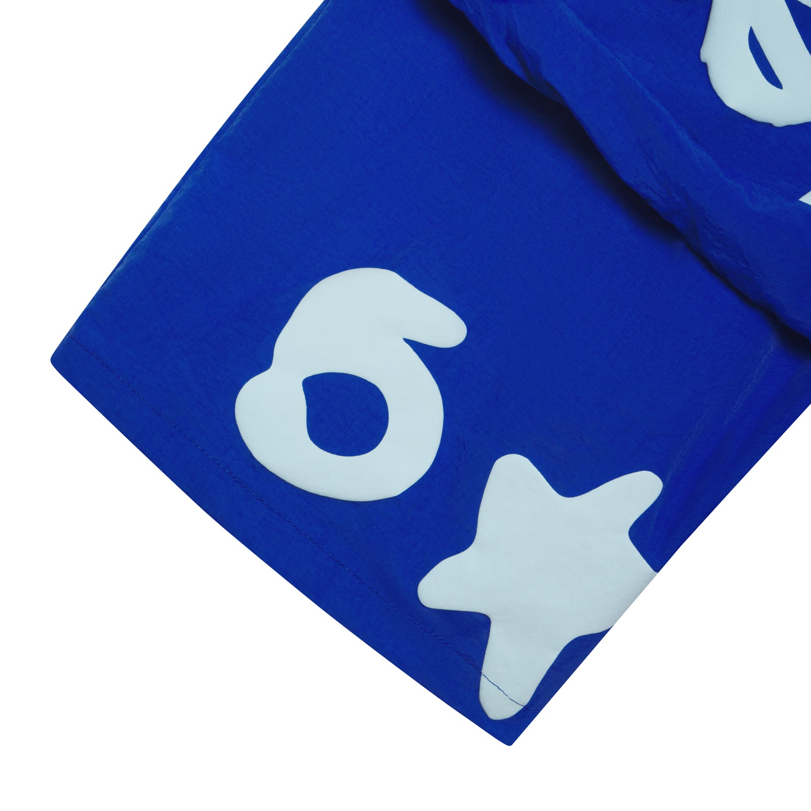 Beluga Double Layer Short, royal blue water-repellent nylon with white beluga print.