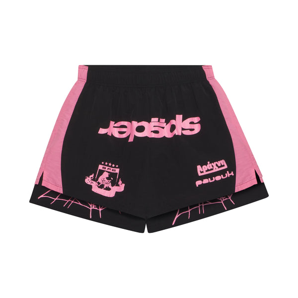 BLACK SOCCER DOUBLE LAYER SHORT | SP5DER | KING SPIDER