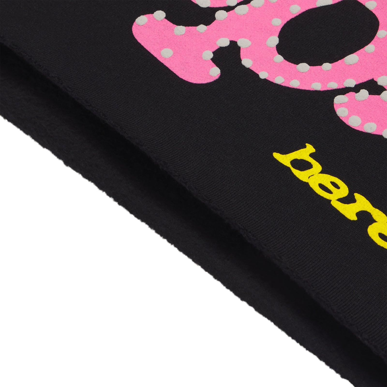 Black PUNK V2 SWEATSHORT with pink P*NK SP5DER text, scattered stars, and yellow "hard" text.