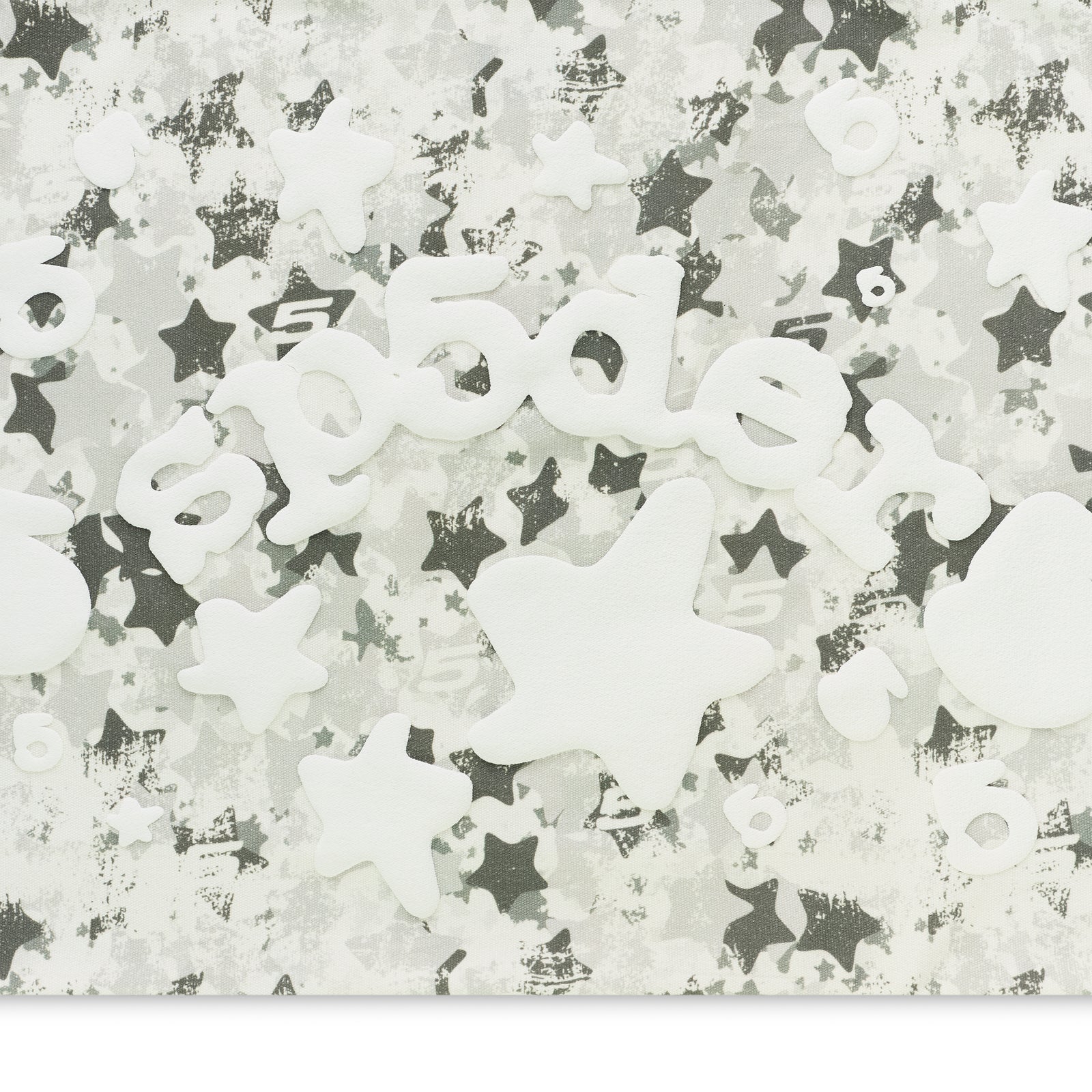 Star Camo Beluga AOP Tote: 8oz brushed twill with gray star camo and white "Beluga" graphic.