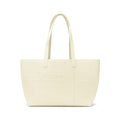 Ghost leather tote bag with embossed logo, "EST. 2019" detail, and dual shoulder straps.