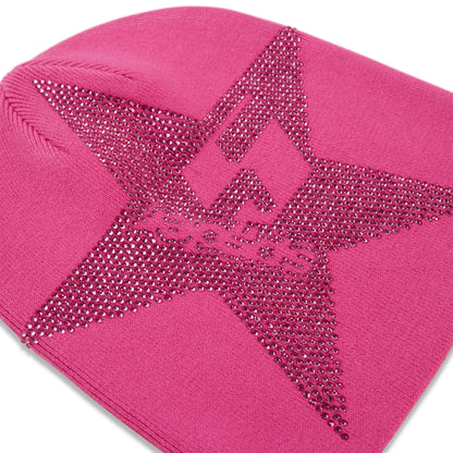 PINK STAR RHINESTONE SKULLY