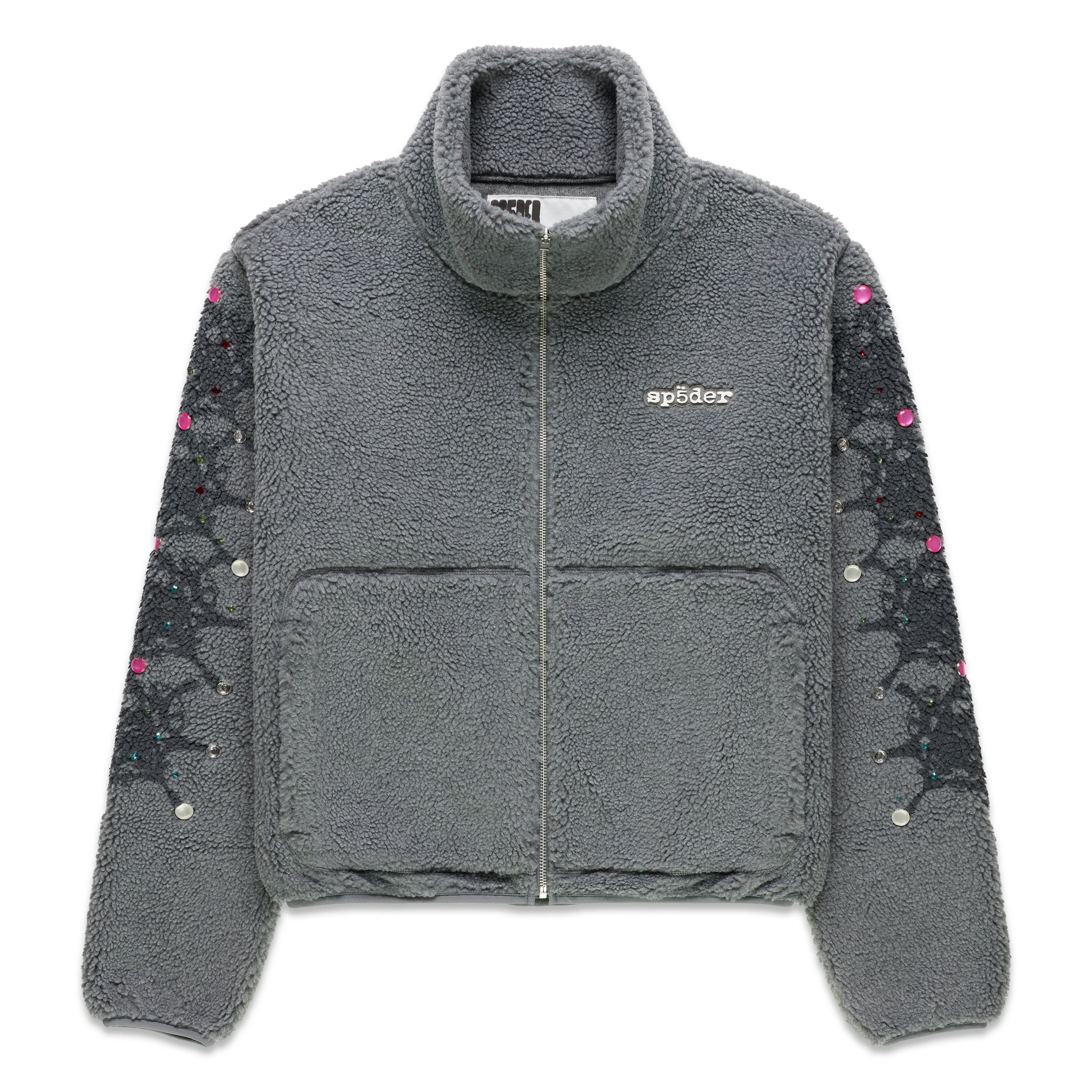 SLATE WEBSTONE TEDDY FLEECE ZIP UP | SP5DER | KING SPIDER
