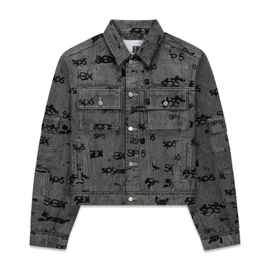 SEX AOP FOIL TRUCKER JACKET