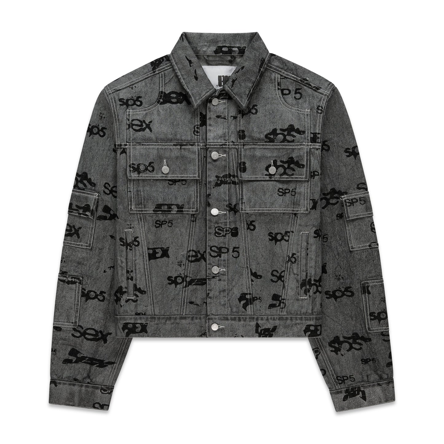 SEX AOP FOIL TRUCKER JACKET