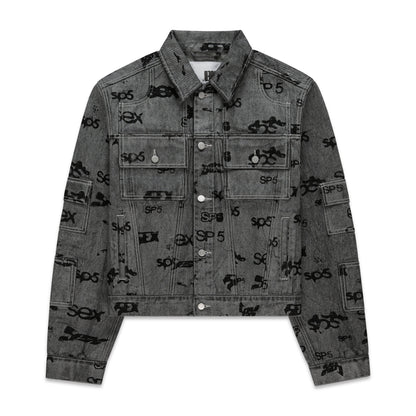 SEX AOP FOIL TRUCKER JACKET