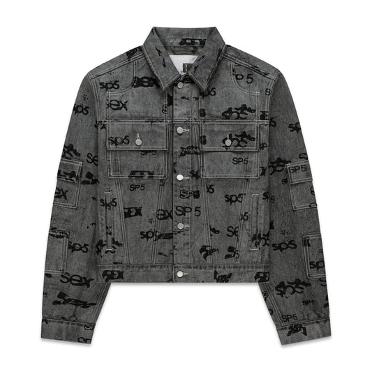 SEX AOP FOIL TRUCKER JACKET