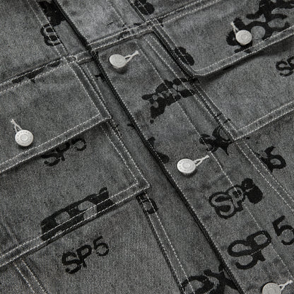 SEX AOP FOIL TRUCKER JACKET