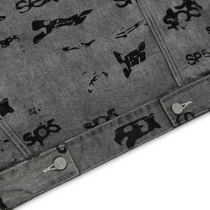 SEX AOP FOIL TRUCKER JACKET