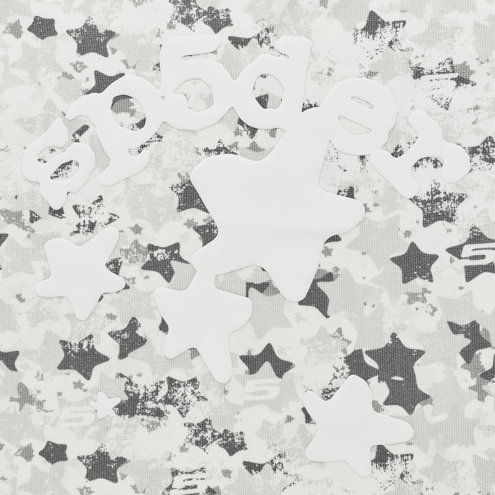 Beluga AOP thermal with white star camo print and white Beluga logo on waffle knit fabric.