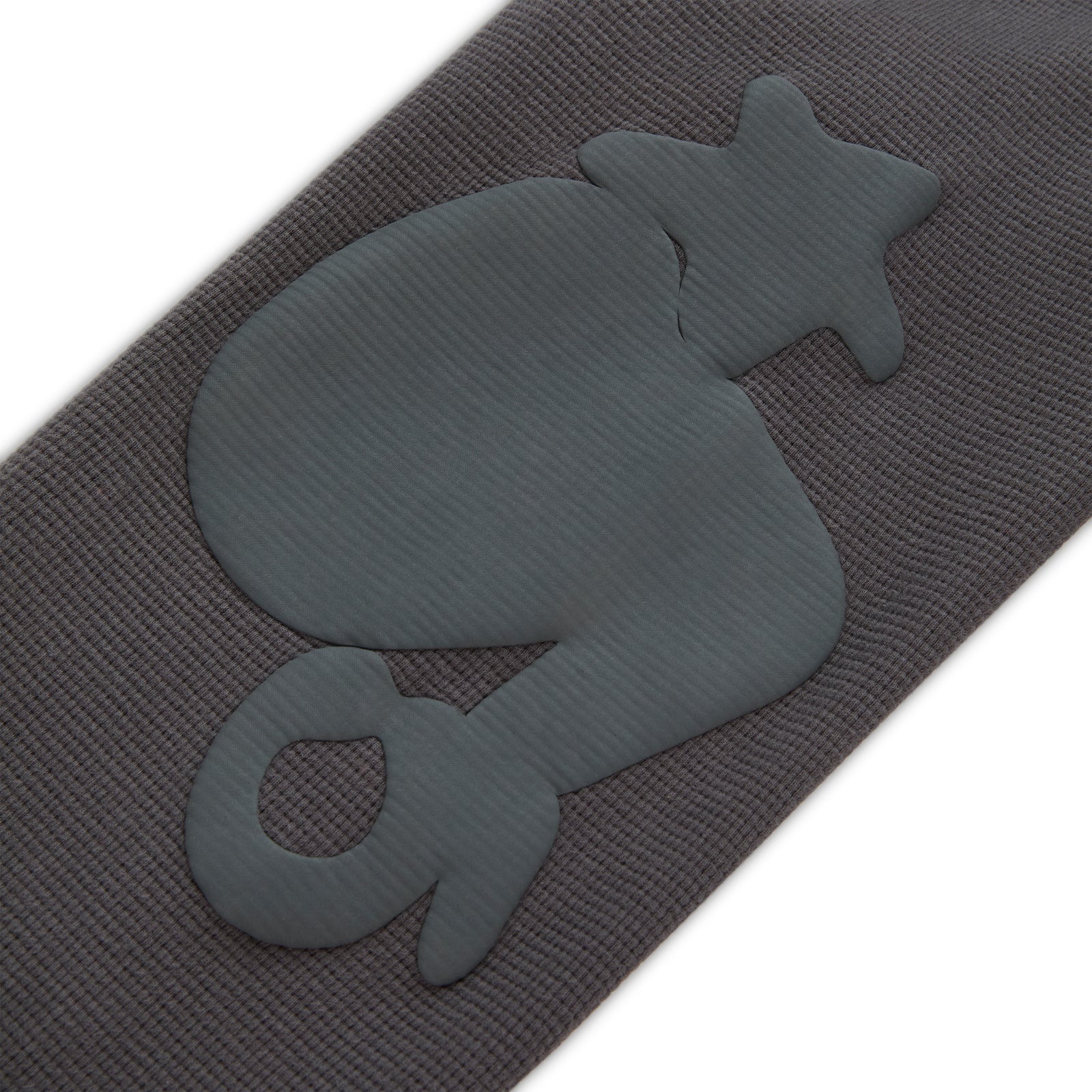 Gray waffle knit thermal with a dark gray Beluga print.