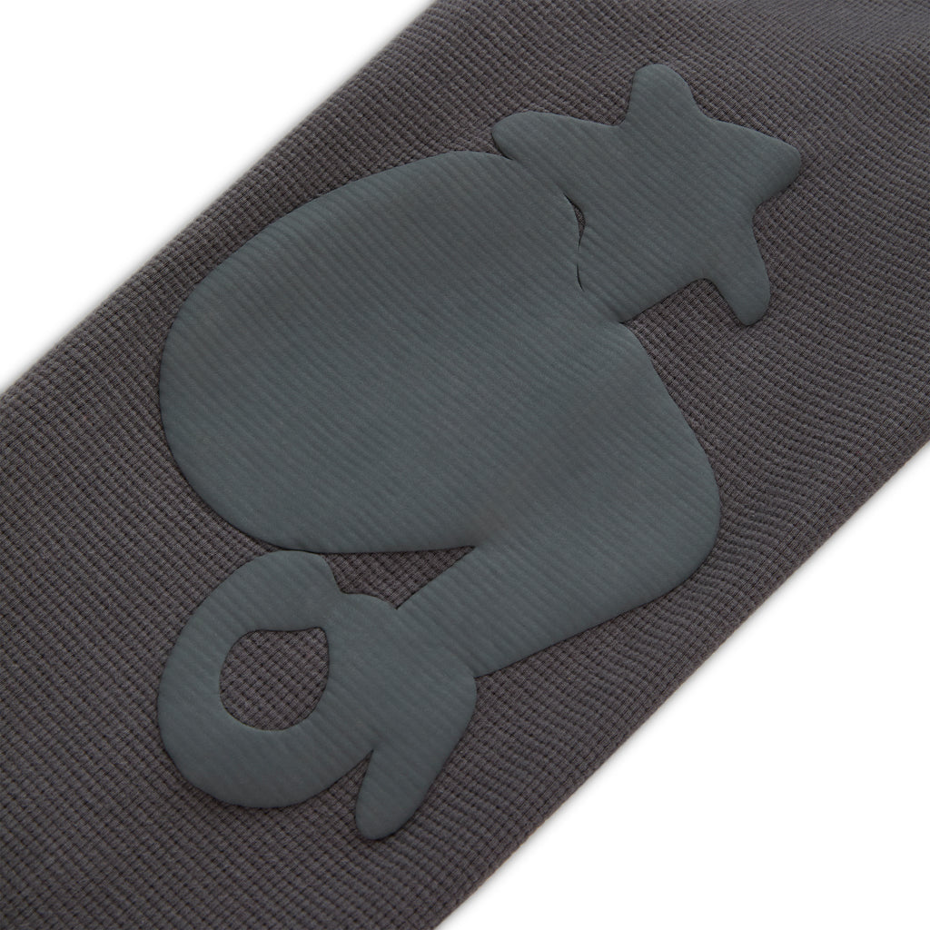 Gray waffle knit thermal with a dark gray Beluga print.
