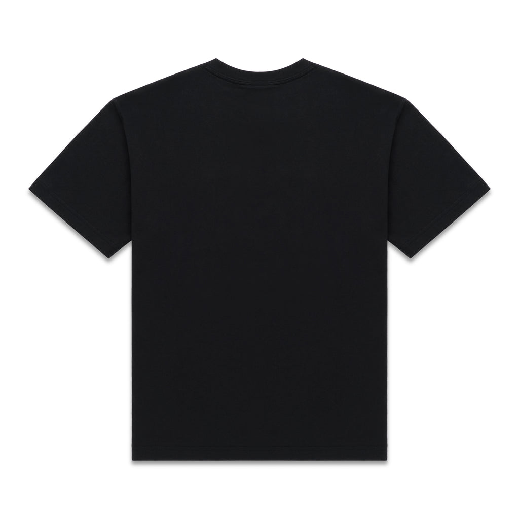 Black 100% cotton Adidas Souvenir Tee, standard fit, shown from the back.