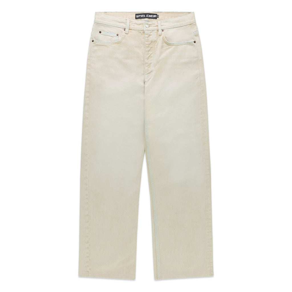 OXY JEAN 13oz light wash denim pants with straight leg fit and branded hardware.