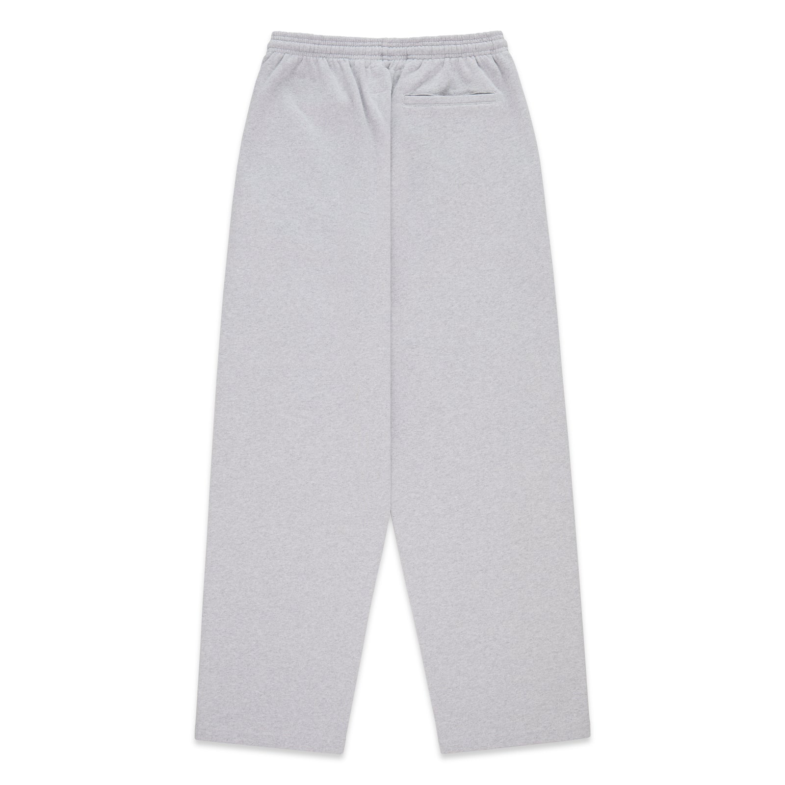 Gray MX555 wide-leg sweatpants in 13oz cotton fleece with elastic waistband and three-pocket styling.