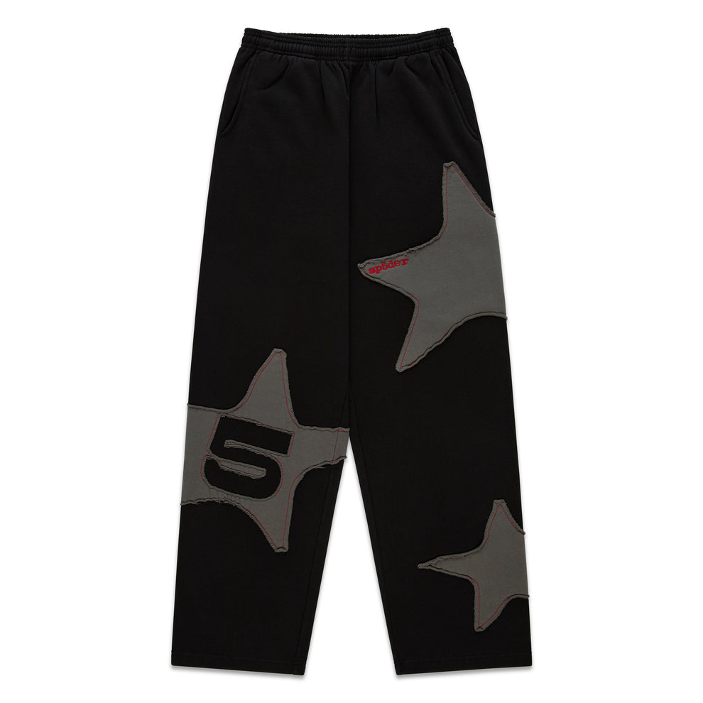 BLACK BIG STAR WIDE LEG SWEATPANT