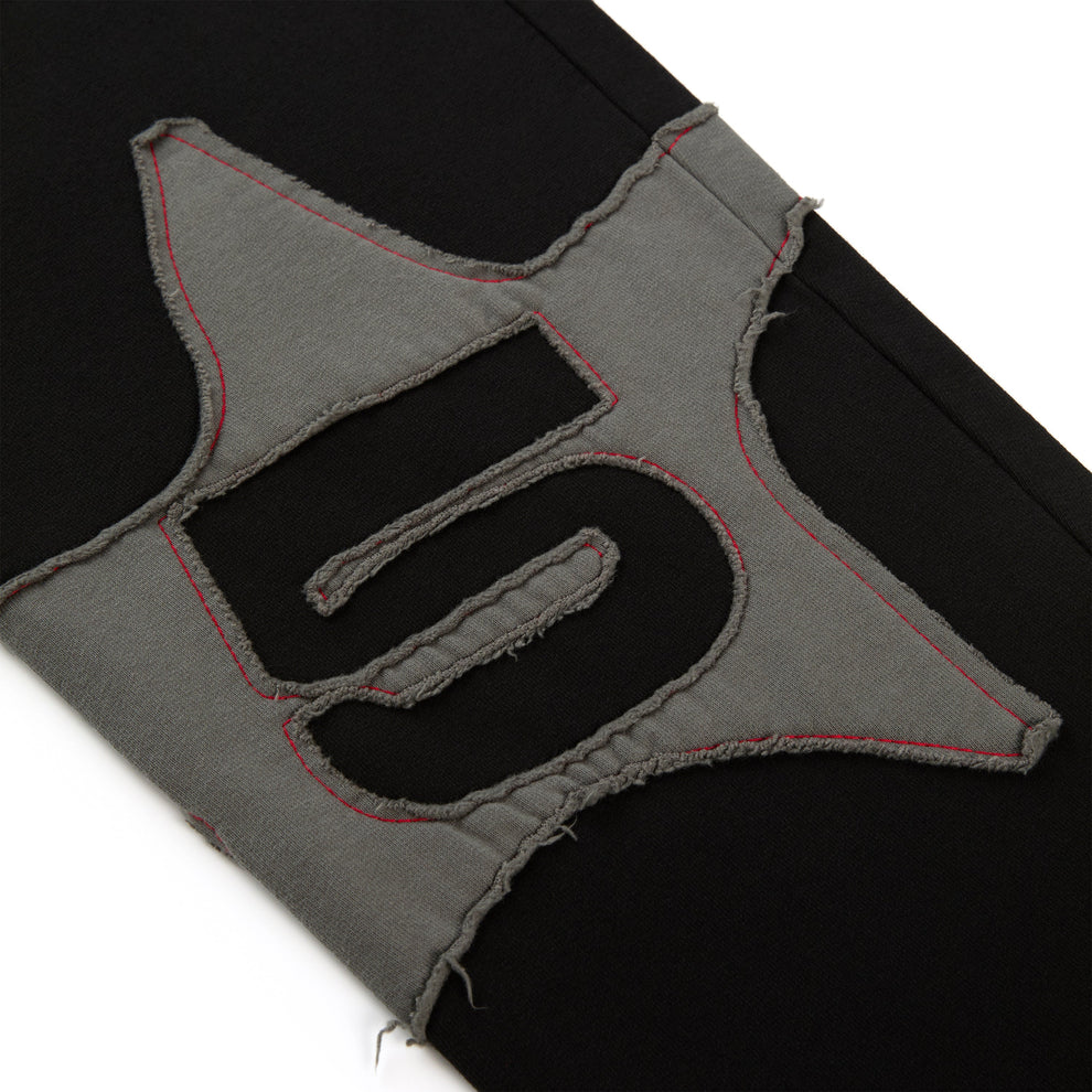 BLACK BIG STAR WIDE LEG SWEATPANT