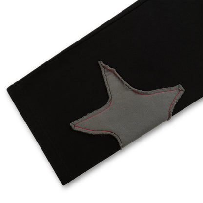 BLACK BIG STAR WIDE LEG SWEATPANT