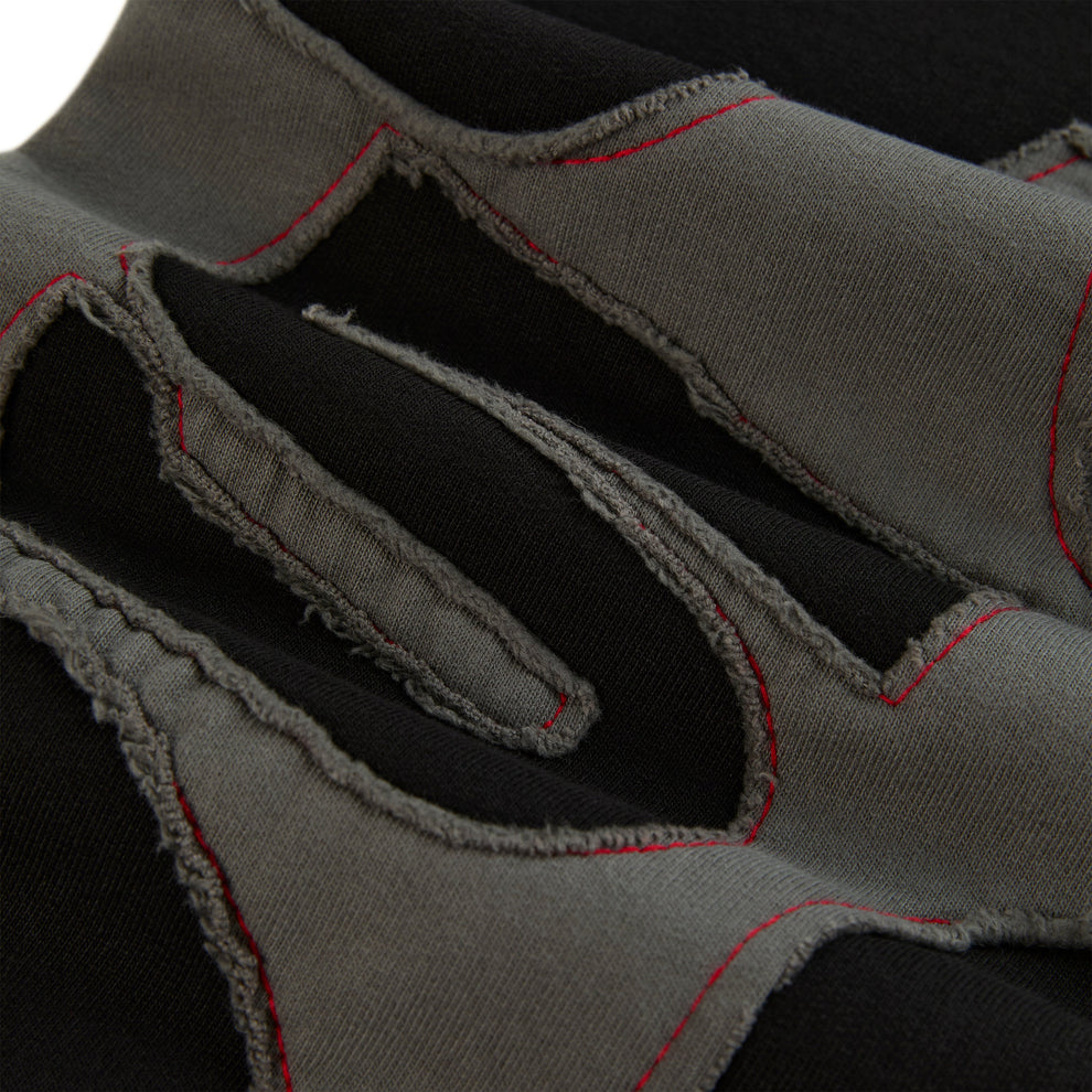 BLACK BIG STAR WIDE LEG SWEATPANT