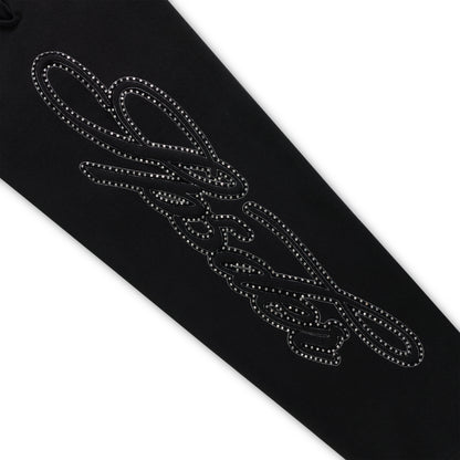 RHINESTONE SCRIPT WIDE LEG SWEATPANT