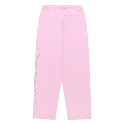 RHINESTONE SCRIPT WIDE LEG SWEATPANT
