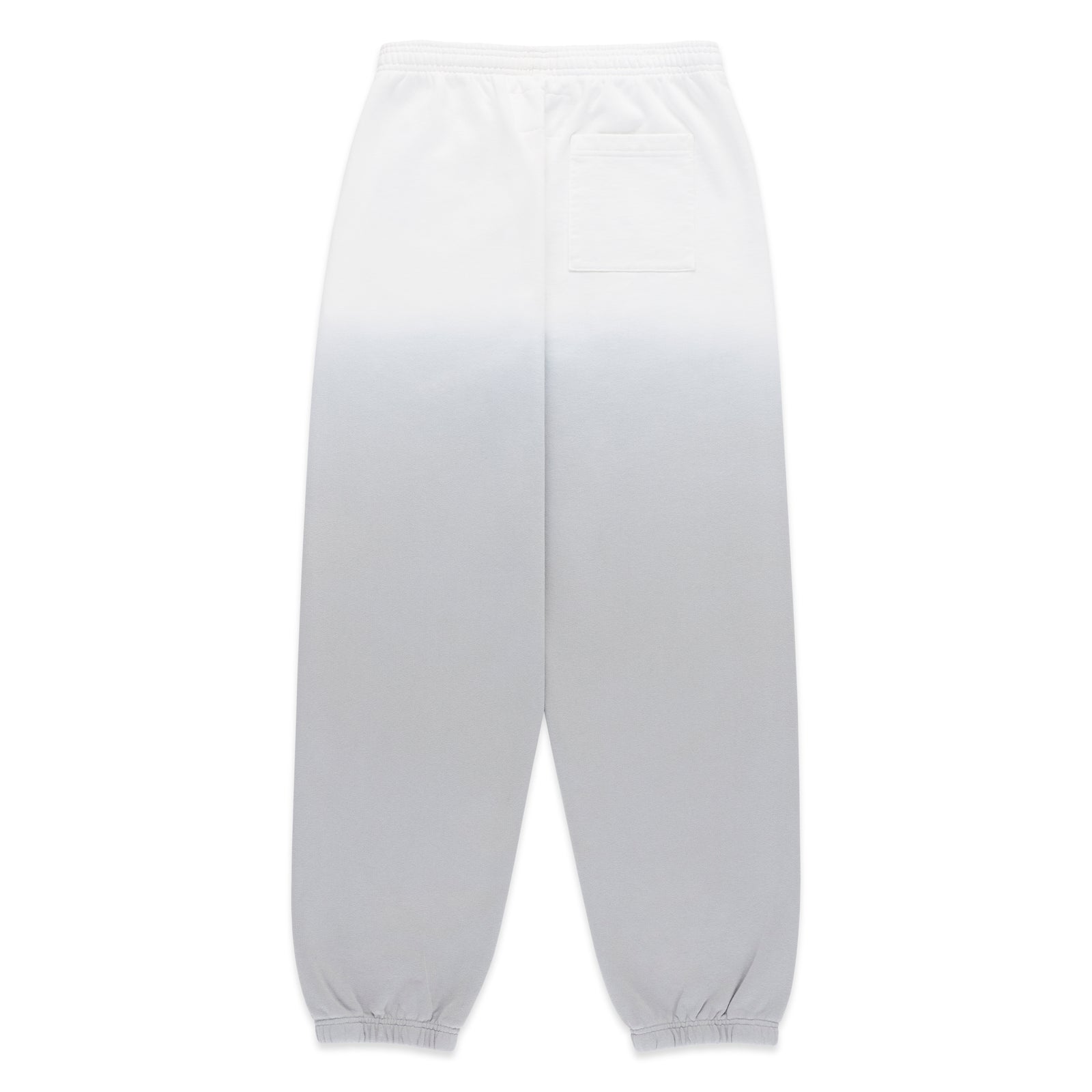 OG WEB OMBRE SWEATPANT: White to grey ombre 100% cotton fleece sweatpants with back pocket.